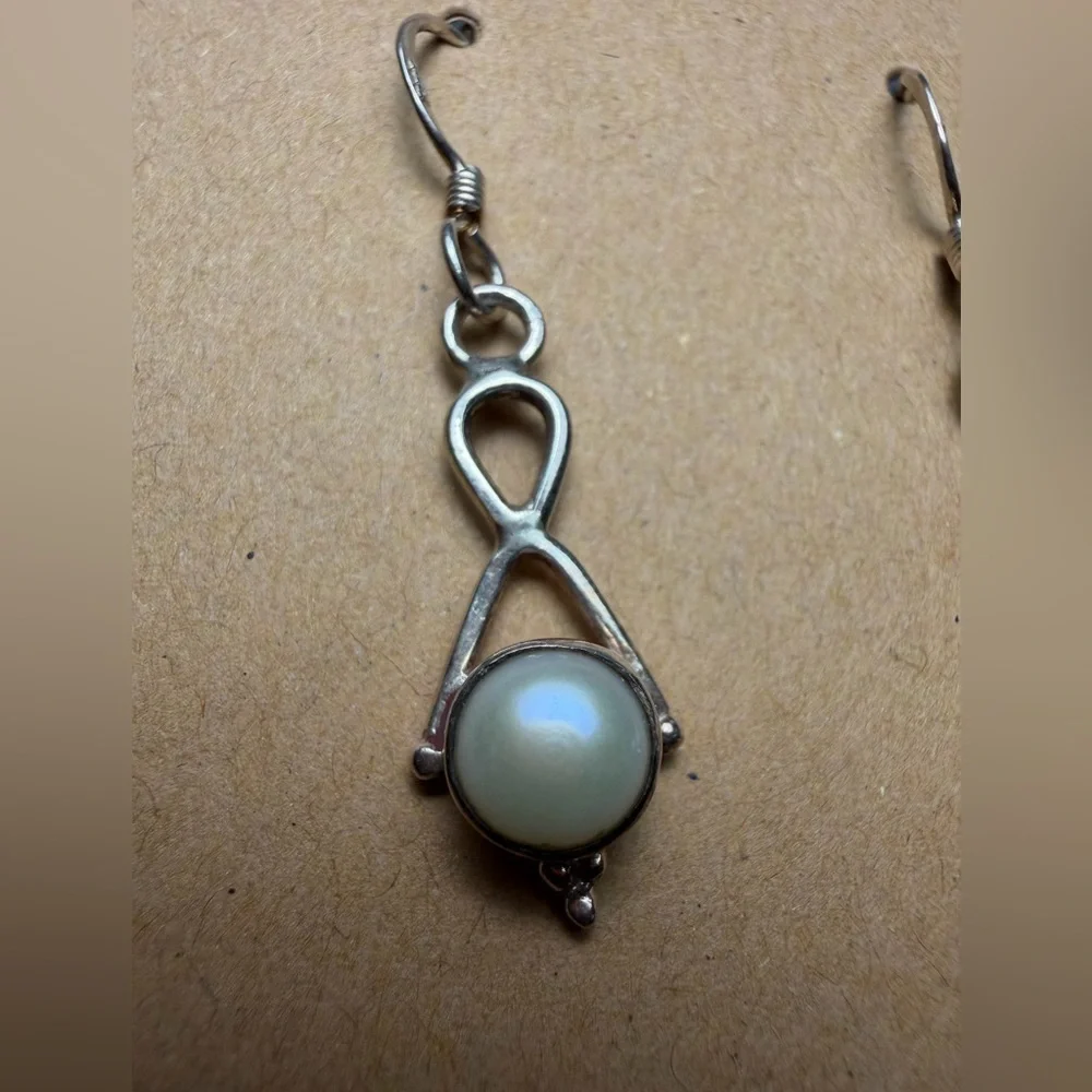 Bohemian 925 Sterling Silver Mother of Pearl Dangle - Picture 11 of 13